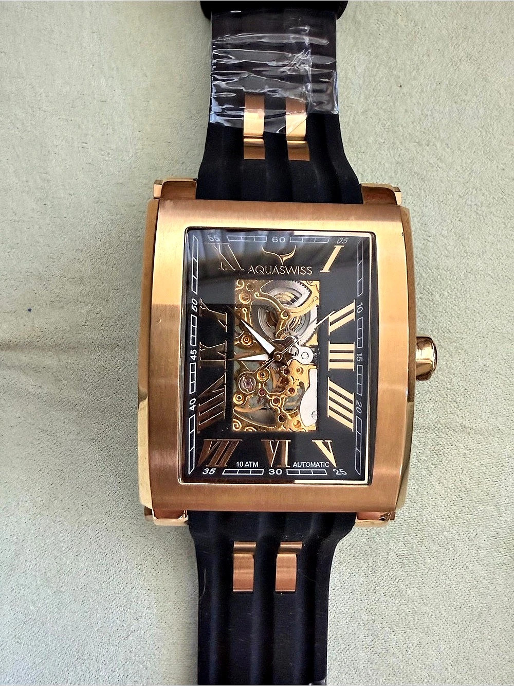 Aquaswiss A.Tanc Automatic 64XGA008 Skeleton Watch Black & Gold